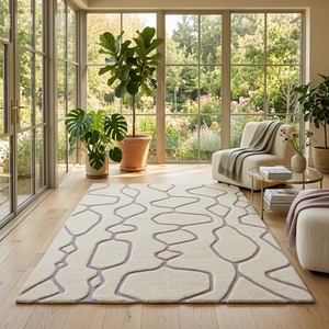 Alfombra de Lana Tufted de Lujo Personalizada, de Pelo Alto y Bajo, con Diseño Geométrico 3D, Precio de Fábrica al Por Mayor - Product Image 2