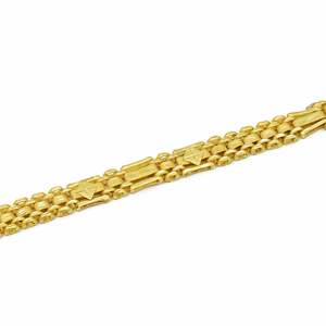 Pulsera de Eslabones de Latón con Baño de Oro Micro de 14K/18K/24K al por Mayor para Hombre con Cierre de Gancho en S, Joyería de Moda - Product Image 6