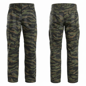 Pantalon camouflage taille haute confortable en mélange de coton grande taille, avec logo personnalisé, pour le travail, respirant et utilitaire - Product Image 4