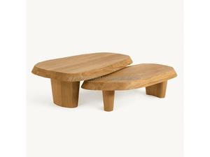 Premium Oak Coffee <b>Table</b> with Multi-Lacquer Finish Designer Wooden Coffee <b>Table</b> <b>for</b> Modern Living Room Luxury Sculptural Oak - Product Image 2