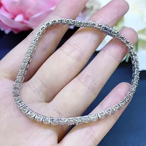กำไลเพชรทรงกลม 10 กะรัต ทำมือจากทองคำขาว 14k คุณภาพ E F VVS เพชรเพาะเลี้ยงในห้องปฏิบัติการ - Product Image 6