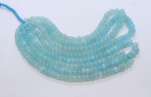 Cuentas de Calcedonia Azul Agua Natural en Forma de Rondelle Lisa de 7-10 MM, Cuentas de Piedra Preciosa de Calcedonia Azul Agua en Forma de Rondelle de 16 Pulgadas para Joyería - Product Image 5