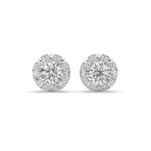 Boucles d'oreilles en or massif 14 carats avec diamant de laboratoire rond brillant de 3,96 carats, certifié IGI, style unique, légères, idéales pour mariage ou cadeau de fête - Product Image 3