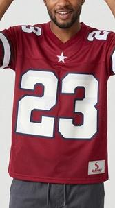 SUBHAY เสื้อฟุตบอลอเมริกันสีแดงเลือดนกสำหรับผู้ชายหมายเลข 23 แขนสั้นคอวีผ้าโพลีเอสเตอร์ระบายอากาศได้ดีชุดกีฬาทรงพอดีตัว - Product Image 6