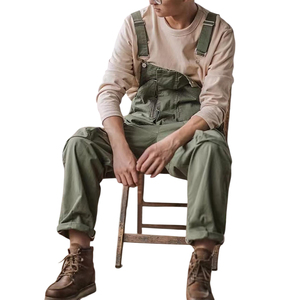 Overoles de Trabajo Transpirables Verdes con Múltiples Bolsillos y Tirantes Ajustables para Unisex Talla Grande - Product Image 2