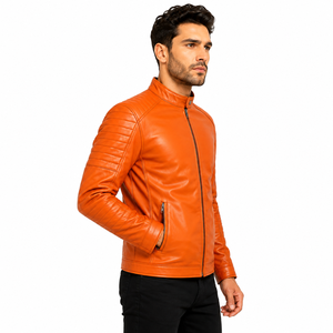 Veste en cuir pour homme de qualité supérieure, au design épuré, au toucher lisse, à la construction durable et au style intemporel pour un look sûr de soi au quotidien. - Product Image 2