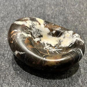 Bols en marbre noir et or, forme de haricot unique, vaisselle élégante, ensemble de bols décoratifs pour la cuisine et la salle à manger - Product Image 1