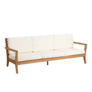 Sofá Moderno para Exteriores Uno de Madera de Teca Sólida con Cojín, Conjunto de Jardín Resistente al Agua y a los Rayos UV, Sofá de Patio para Villa, Hotel, Parque - Product Image 3