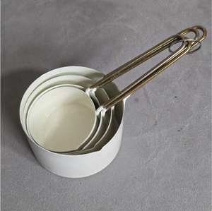 Customized Stainless Steel <b>Measuring</b> Cups And Spoon Set With Ivory Color Powder Coating Wire Made Handle Admirable Look Set - Product Image 5