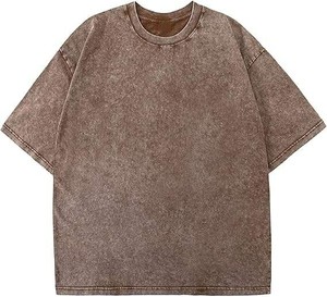 Camisetas de Hombre al por Mayor, de Algodón 100%, Lavado Ácido, de Alta Calidad, con Logotipo Personalizado, Tallas Grandes, AI-TS-208 - Product Image 1