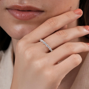 Anillo de Diamantes Cultivados en Laboratorio, Corte Brillante Redondo, Anillo de Boda para Mujer, Oro Blanco de 14K/18K, Anillo de Compromiso - Product Image 2