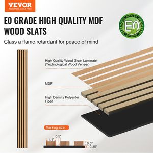 Decorazioni moderne da parete pannelli acustici in rovere chiaro 7.9X94.5 pollici legno a lamelle per un Design d'interni elegante - Product Image 2