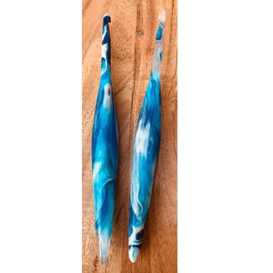 Wholesale Ergonomic Resin <b>Crochet</b> <b>Hooks</b> Marble Acrylic Resin Knitting Needle Set DIY Weaving Craft Tools for Beginner Kneedle - Product Image 1