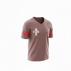 Maillot de football américain col en V de qualité supérieure pour homme – T-shirt d'été à manches courtes, couleur unie, grandes tailles, 100 % polyester respirant et à séchage rapide - Product Image 4