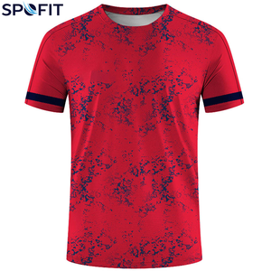 Camiseta Deportiva de Manga Corta para Hombre, Estampado por Sublimación, Secado Rápido, Cuello Redondo, Corte Regular, Azul, Verde, Negro, Patrón Tejido, Poliéster - Product Image 4