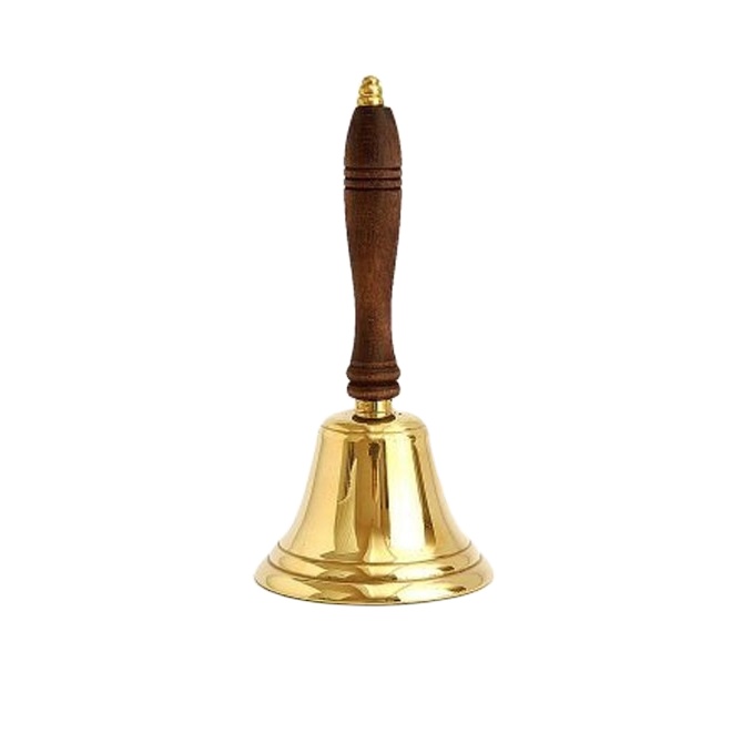 Pure Brass Bell new Design brass Hand bell With Wooden handle new Look Metal Peon Bell For Office In Wholesale Price