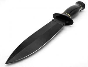 Custom Handcrafted Matte Black Steel Spear-Point <b>Craft</b> <b>Tool</b> with Ebony Wood & Brass Filework Handle - Product Image 4