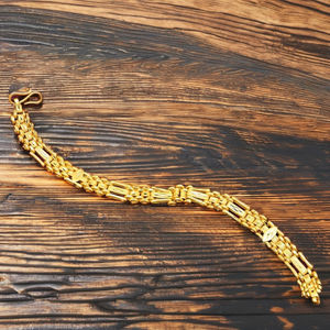 Bracelets en laiton plaqué or micro 14K 18K 24K, maillons boîte, fermoir en S, bijoux de mode pour hommes, vente en gros - Product Image 6