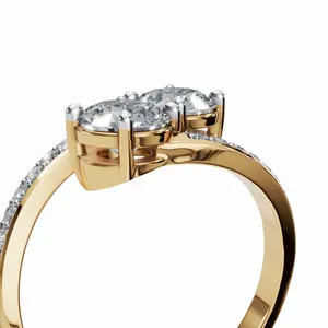แหวนเพชรแล็บโกรว์ ไทม์เลส โกลว์ ของมิรันดา ทองคำขาว 18K 22 เม็ด ทรงกลมเจียระไนแบบบริลเลียนท์ หรูหรา ได้รับการรับรองจาก IGI เครื่องประดับสำหรับผู้หญิง - Product Image 5