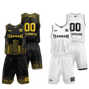 Basketball Uniform Sublimated Team Name Print V-Neck Sleeveless Jersey and <b>Shorts</b> Set for Adult All Seasons Breathable <b>Polyester</b> - Product Image 1