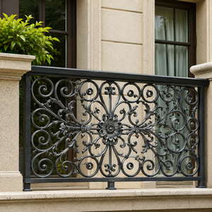 Cast Iron Decorative <b>Panel</b> Ornate Wrought Iron Scrollwork Floral Pattern Architectural Metal Insert Gate Fence <b>Window</b> Grill - Product Image 2