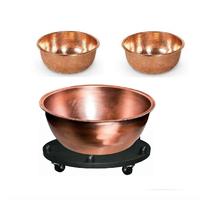 Plateau de rangement rond auto-adhésif en cuivre moderne Bold Blossom pour pédicure, noir, décoration intérieure pour salle de bain, design durable, toutes saisons