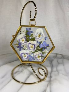 Vintage Brass Metal Glass Floating <b>Photo</b> <b>Frame</b>, <b>Double</b> Glass Pressed Flower Display <b>Frame</b> for Dried Botanical Art Home Decor - Product Image 5