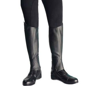 High Quality Classic PU Leather <b>Half</b> <b>Chaps</b> Custom Crystal Work Panel Horse Riding Men Women Elegant Durable Equestrian HASHIR - Product Image 1