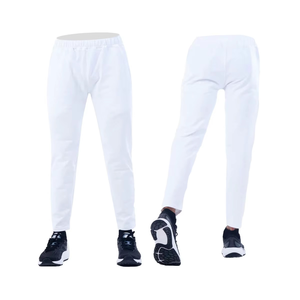 Pantalon de survêtement en coton blanc pour homme, taille élastique, décontracté, léger, respirant, tricoté, style printemps - Product Image 4