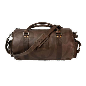 Sac de sport à fermeture éclair YKK avec compartiment à chaussures sac de week-end en cuir véritable sac polochon pour l'extérieur - Product Image 1