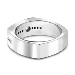 Bague pour homme EtherStar 0,55 carat en diamant de laboratoire, or massif, taille brillant rond, alliance de mariage à sertissage en canal, couleur E blanche, 18 carats, classique - Product Image 6