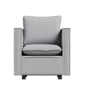 Silla de sofá individual cómoda y moderna, sillón decorativo gris con cojín de asiento transpirable suave para sala de lectura de esquina de dormitorio - Product Image 5