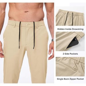2025 hommes décontracté à séchage rapide léger pantalon de Golf taille élastique fermeture éclair poches résistant à l'eau respirant pour l'extérieur - Product Image 6
