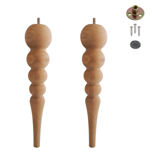 ขาไม้แกะสลักลายศิลป์สำหรับโต๊ะ ขนาด 16 นิ้ว ทำจากไม้สน สำหรับโต๊ะข้าง เก้าอี้สตูลขนาดเล็ก และเฟอร์นิเจอร์ ผิวขัดเงา - Product Image 5