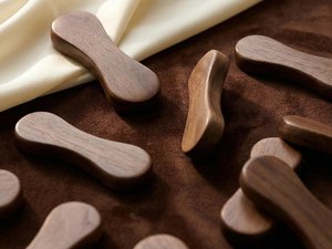 Luxury <b>Walnut</b> Cabinet Handles Artisan Crafted Wooden Knobs Contemporary Furniture Pull Set Elegant Geometric <b>Drawer</b> Handles - Product Image 6