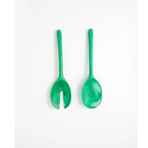<b>Green</b> Resin Salad Servers Set Salad Tools Dishwasher & <b>Microwave</b> Safe - Product Image 1