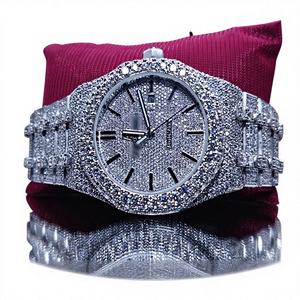 นาฬิกาข้อมือผู้ชายแบบกลไก ดีไซน์ฮิปฮอป หน้าปัดกระจกอะนาล็อกทรงสี่เหลี่ยมคุณภาพสูง ประดับเพชรโมอิสซาไนต์ VVS ขายดี ตกแต่งได้ตามต้องการ - Product Image 4