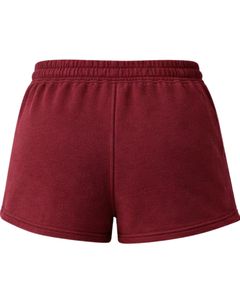 Shorts en molleton de coton bordeaux personnalisés pour femmes, taille élastique, décontractés, pour l'été, vêtements de détente, fabricant sur mesure, qualité supérieure - Product Image 2