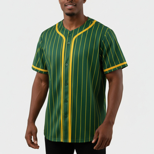Camiseta de Béisbol Deportiva Estilo Retro OEM, Transpirable, Ligera, de Manga Corta, Personalizable, Antibacteriana, con Rayas, Lista para el Día del Partido - Product Image 1