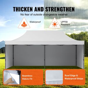 Gazebo Pop-Up 3x6 m con Pareti Laterali Rimovibili, Tenda Istantanea Portatile in Borsa con Ruote, Resistente ai Raggi UV e Impermeabile - Product Image 3