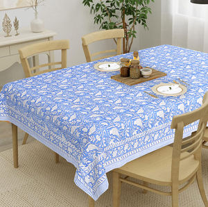 Mantel de Lino Hecho a Mano con Estampado de Varios Sólidos, Estampado de Bloque de Algodón 100%, Moderno, Personalizable, Boda, Hogar, Hotel, Fiesta - Product Image 1