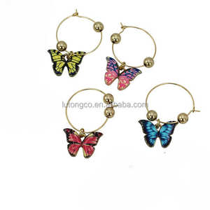 Etiquetas de Identificación para Bebidas con Forma de Mariposa, de Vidrio, Multicolores, para Eventos y Suministros de Bar en Casa - Product Image 3