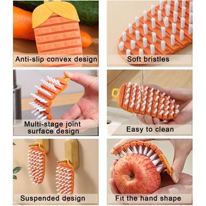 2 Pcs Quick Cleaning <b>Vegetable</b> Brushes All-Kinds <b>Fruit</b> & <b>Vegetable</b> <b>Tools</b> - Product Image 3