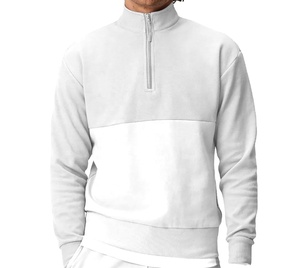 Nuevas llegadas: Sudadera con cremallera de un cuarto para hombre, sudadera con capucha de forro polar, suéter de cuello simulado 2025 - Product Image 5