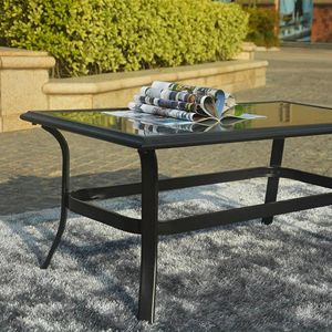 Tavolo da Giardino in Vimini H18.91 con Piano in Vetro Temperato, Arredamento Resistente ed Elegante per Uso Esterno - Product Image 4