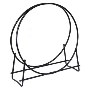 40-Inch Tubular Steel <b>Log</b> Hoop Firewood Storage Rack for Fireplace Sets & Accessories - Product Image 1