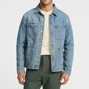 OEM Customizable Men's Winter Casual <b>Denim</b> <b>Jacket</b> 100% Cotton Button-up Coat Regular Fit Quick Dry Breathable Cotton Lining - Product Image 3