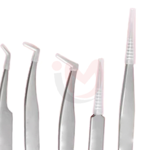 Juego de Pinzas para Pestañas de Acero Inoxidable Duradero de Primera Calidad, Punta Lisa/Serrada, Pinzas Profesionales para Extensión de Pestañas, Pinzas de Precisión para Cejas - Product Image 2