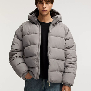 Chaqueta de burbujas personalizada con logotipo, cálida para invierno, con cierre de cremallera en el cuello, para hombre, en venta en línea. - Product Image 1