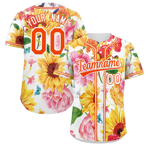 Custom Women's Floral Baseball Jersey Full Print Personalized Teamname 00 Button-Up Short Sleeve Polyester Sportswear - Product Image 4
